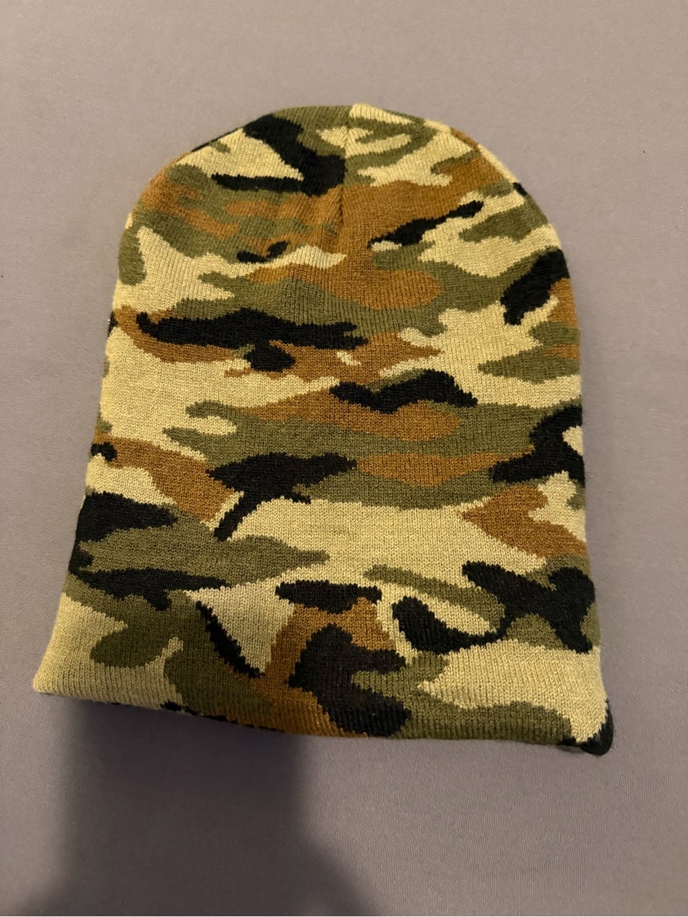 Camo Knit Beanie - Green Camo